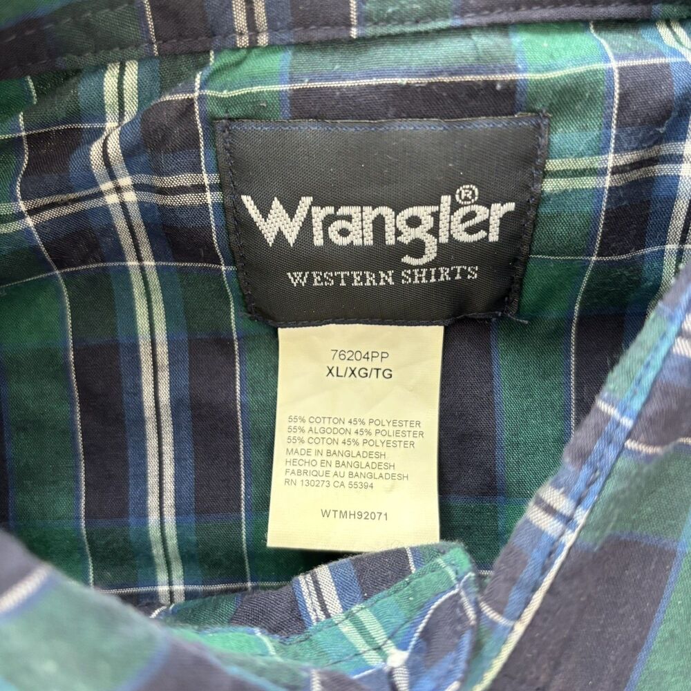Wrangler Mens Pearl Snap Western Shirt Size XL Rodeo Cowboy Ranch Festival Plaid - Picture 4 of 10
